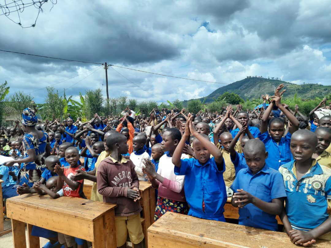 Children taking part in Turwubake education activities